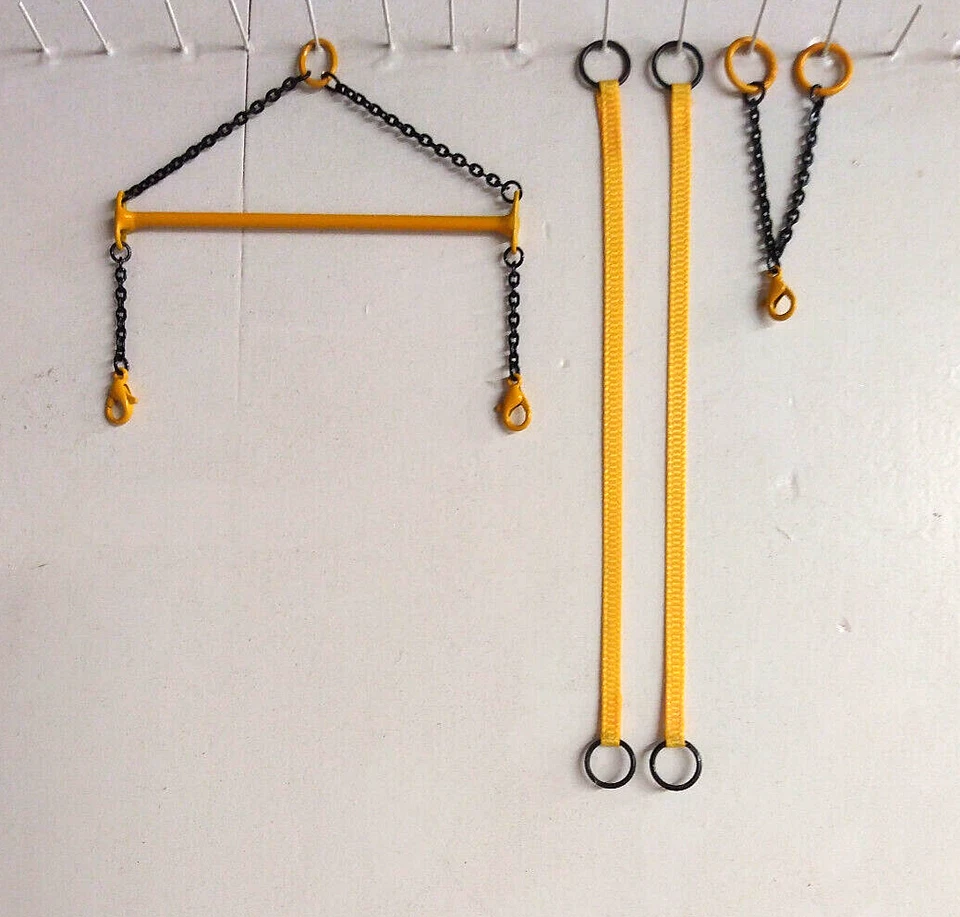 2.5" Spreader Bar Straps, Siamese Hook Adapter. Authentic Liebherr Yellow 1/87th - Image 1 of 1