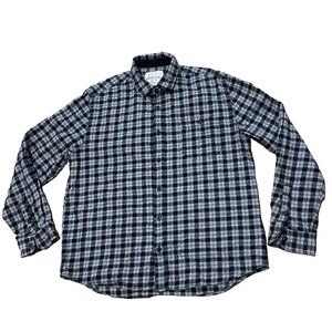 AEROPOSTALE Flannel Shirt Men XL Black White Gray Plaid Skate Grunge Long Sleeve - Picture 1 of 24