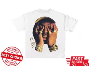 Lil Yachty Shirt, Vintage White Rap Tee, Hip Hop Graphic Print T-Shirt - Picture 1 of 6