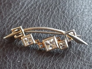 Carrick Jewellery CJL 925 Sterling SILVER Crystal/Cubic Zirconia Brooch Hallmark - Picture 1 of 15