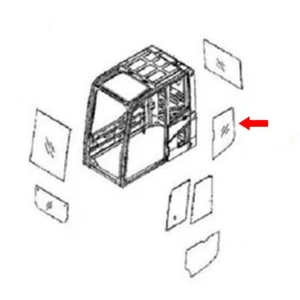 20Y-54-51241 Rear LH Side Glass Fits Komatsu Excavator PC340LC-7K PC450LC-7E0 - Picture 1 of 5
