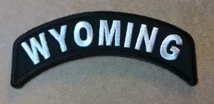 Wyoming Mini Rocker Embroidered Biker Patch - Picture 1 of 1