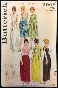 Teilschnitt Gr. 12 B 32 ärmelloses Kleid Überbluse Butterick 2905 Musterkleid - Bild 1 von 2