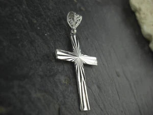 Anhänger Kette rhodiniert Kreuz 925er Sterling Silber - Picture 1 of 3