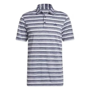 Adidas Golf Mens Two Colour Striped Polo Shirt Navy White - Picture 1 of 1