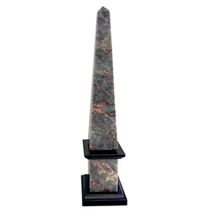 Obelisco En Mármol Salome E Negro Bélgica Escultura de Tabla Arte Diseño Hogar H - Picture 1 of 5