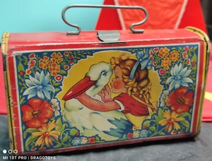 VINTAGE TOY LUNCHBOX CASE 60' TIN METAL LUGOJ MAI AGATEX METALOGLOBUS ROMANIA - Picture 1 of 24