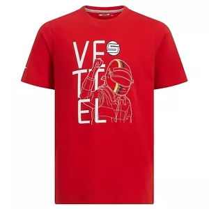 Kid's Sebastian Vettel Ferrari T-Shirt Red (Children's Sizes: 1-2 and 3-4 years) - Picture 1 of 4