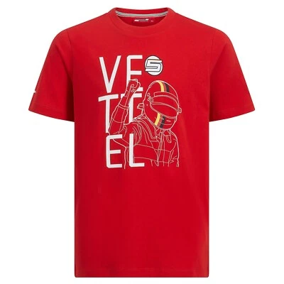 Kid's Sebastian Vettel Ferrari T-Shirt Red (Children's Sizes: 1-2 and 3-4 years) - Image 1 of 4