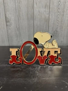 Vtg Snoopy Love Picture Frame Stand Up 1950s Peanuts Gold USA - Picture 1 of 6