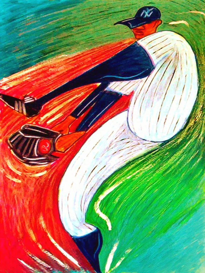 PÓSTER ESTAMPADO EL DUQUE Orlando Hernandez lanzador de béisbol gorra de los New York Yankees Foto 1 de 1