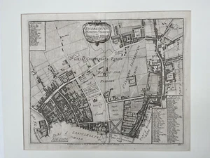 John Stows Map Of Shoreditch 1755. Very Good Condition - Picture 1 of 6