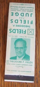 CUBIERTA POLÍTICA DE CERILLAS: CUBIERTA VACÍA DEL JUEZ THEODORE FIELDS -D8 - Imagen 1 de 3