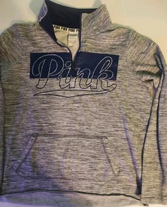 Rosa Damen 1/4 Reißverschluss Pullover Oberteil Sp - Bild 1 von 3