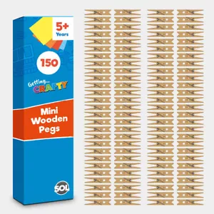 150 Mini Wooden Pegs Craft 25mm Hanging Wedding Photo Small Craft Clothes Clips - Picture 1 of 7