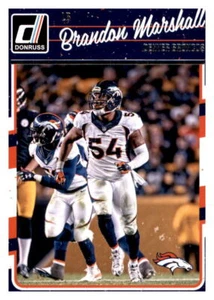 2016 Donruss Brandon Marshall LB NFL Base Card PWE Set Break Broncos #91 - Picture 1 of 2