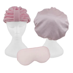 Dilly's Collection Gift Pack Shower Cap Turban Eye Mask Hair Care Beauty Set - Foto 1 di 12