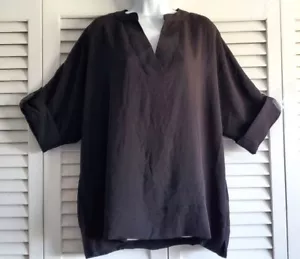 Tahari schwarze Damenbluse 3/4-Krempelärmel, Größe 1X/TG, neu mit Etikett - Bild 1 von 10