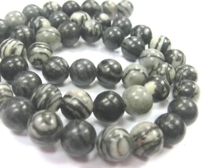 Picasso Jaspis 6mm Perlen Kugeln rund 1 Strang DIY basteln auffädeln Edelstein - Bild 1 von 1