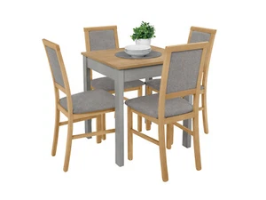 Small, high quality table and 4 chairs, next day delivery, colour oak and grey - Picture 1 of 4