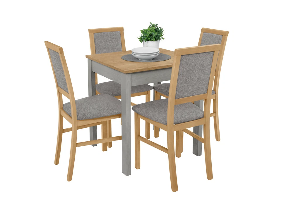 Small, high quality table and 4 chairs, next day delivery, colour oak and grey - Image 1 of 4