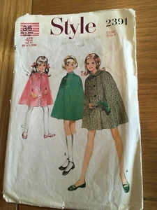1969 ORIGINAL STYLE SEWING PATTERN 2391 Girl’s cape age 6 CUT FREE P&P - Picture 1 of 4