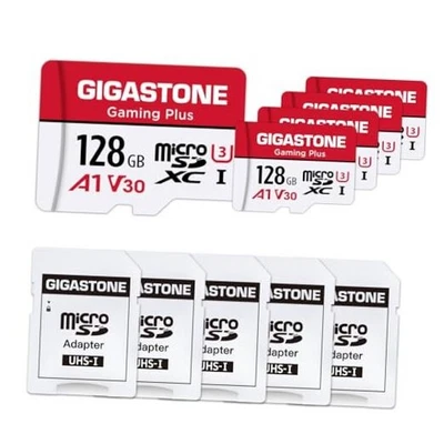 【Switch 1 Only】  Micro SD Card 128GB 5-Pack, Gaming 128GB Gaming Plus 5-Pack - Image 1 of 4