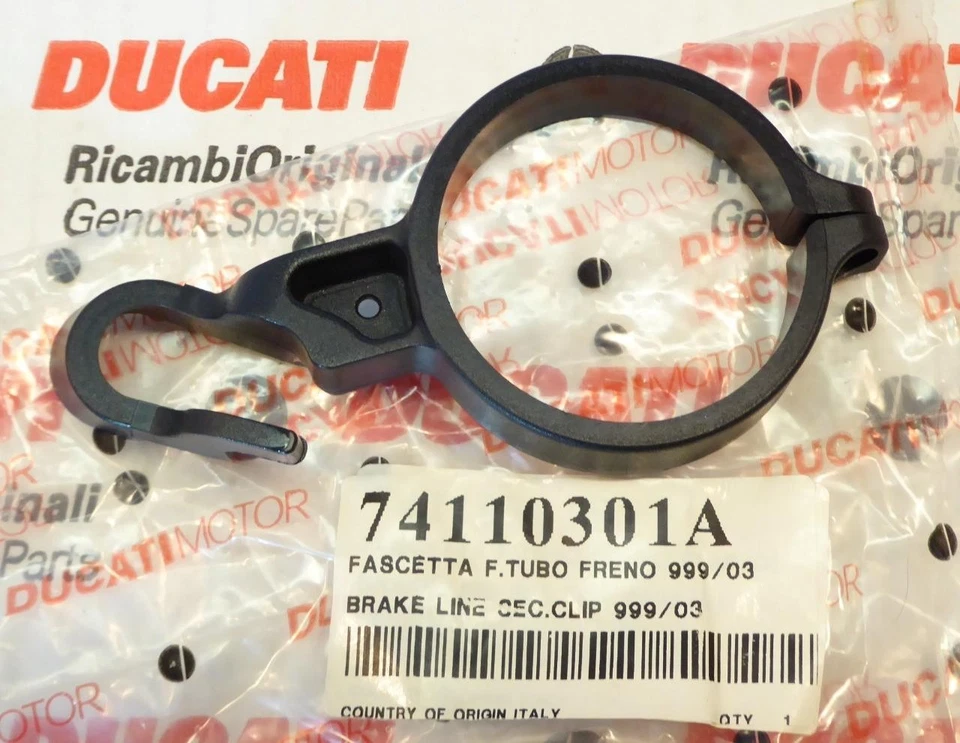 Ducati 999R 749S 2003-2006 guía de manguera de freno delantero en tubo de horquilla 74110301A -T Foto 1 de 1