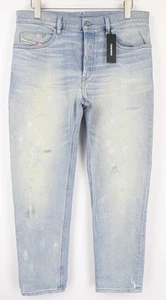 Jeans uomo DIESEL D-Eetar 081AK W34/L32 conico invecchiato blu cotone elasticizzato* - Foto 1 di 10