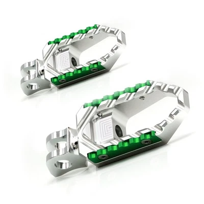 Clavijas delanteras CNC plateadas anchas Touring Rider para Kawasaki Ninja 1000 2014-2017 Foto 1 de 4