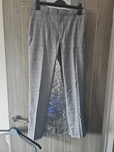 Mens Next Grey Check Suit Trousers Waist 32 Leg 31 - Picture 1 of 7