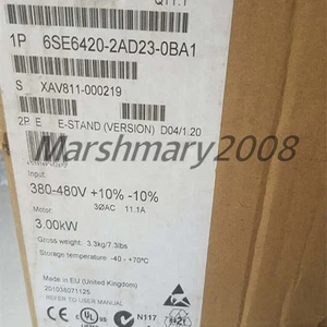 6SE6 420-2AD23-0BA1 NEW SIEMENS 6SE6420-2AD23-0BA1 MICROMASTER 420 3kW 380V - Picture 1 of 3