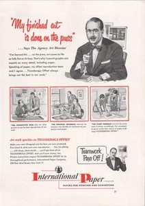 1952 Ad * International Paper Company * Ticonderoga Offset Press - Picture 1 of 1
