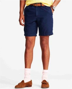 Pantalones Cortos Polo Ralph Lauren Para Hombre 40" Lino Calce Recto Frente Plano Clásicos Azul Marino NUEVO - Imagen 1 de 12