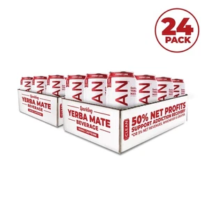 CLEAN Cause Sparkling Bio Yerba Mate, Kirschlimette, 16 flüssige Unzen Dosen, 24er Pack - Bild 1 von 2