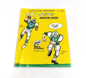 Houston Oilers at New York Jets 1966 programa de fútbol americano AFL 18-09-66 - Imagen 1 de 2