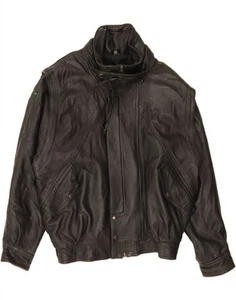 TOSKANA Herren Lederjacke UK 38 Medium Schwarz Leder OT01 - Bild 1 von 5