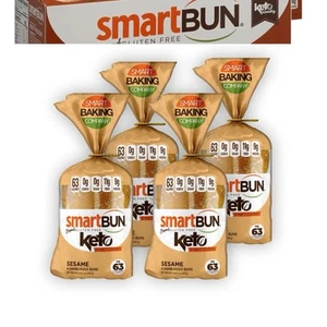 4 PACKUNGEN! Smart Baking Company Glutenfreie Keto Sesambrötchen, SCHNELLER VERSAND! - Bild 1 von 3