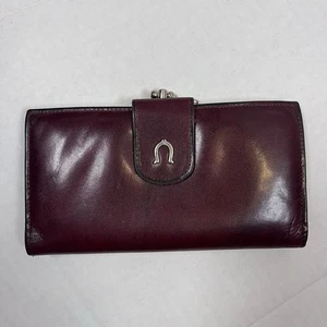 Etienne Aigner Vintage Leather Burgundy Red Clutch Wallet Purse Great Condition - Picture 1 of 13