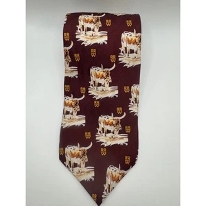 Vintage Rockmount Ranch Wear Seidenkrawatte Longhorn Western Burgund Limited Editio - Bild 1 von 4