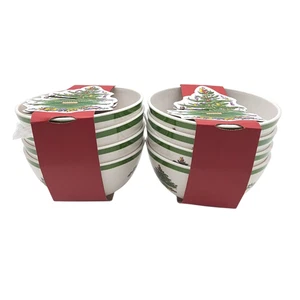 Spode Christmas Tree Melamine Plastic Cereal Bowls Set of 8 Original Package - Picture 1 of 10