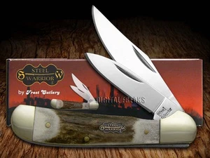 Steel Warrior Copperhead Stag Pocket Knives 106DS Knife - Imagen 1 de 4