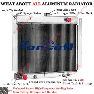 3 Row Radiator Fit Dodge D100 D200 D300 W100 W200 W300 Pickup 6.3L 1969-1971 70 - Image 1 of 4