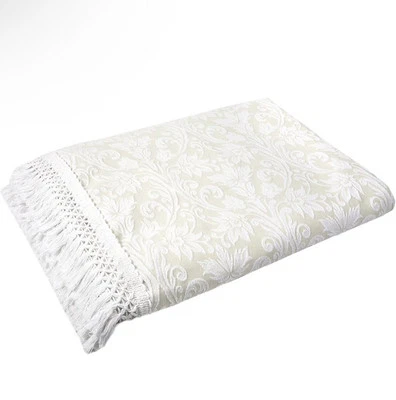 Belle Epoque Katrina DOBLE Cobertor Nuevo en Paquete Ecu Blanco Flecos Foto 1 de 4