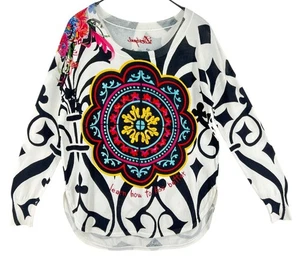 Desigual Ladies Casual Crew Neck Long Sleeve Pullover Jumper SIZE S - Picture 1 of 11