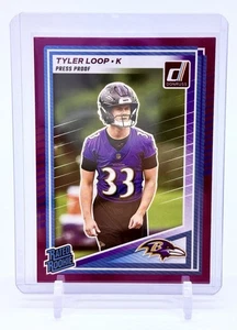 2025 Panini Donruss Tyler Loop Rated Rookie Press Proof RC Ravens Color Match - Picture 1 of 2