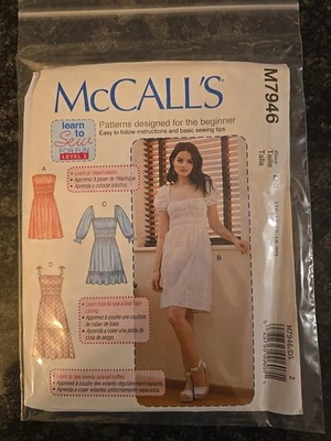 MCCALLS PATTERN 7946  DRESSES  MISSES SIZES  12 14 16 18 20  UNCUT  NEW - Image 1 of 2