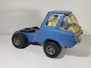 Vintage Semi Truck Cab Tonka 70's Pressed Steel Blue 6 Wheels - 8" - Picture 1 of 6