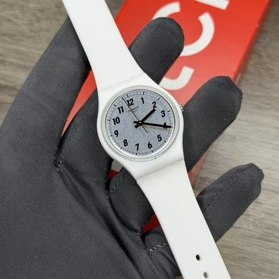 NUEVO✅ Reloj Swatch SOMETHING WHITE blanco plateado esfera número para mujer 34 mm GW194 Foto 1 de 4
