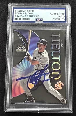 1999 TODD HELTON Signed Skybox Century Baseball Card-COLORADO ROCKIES-PSA - Image 1 of 4